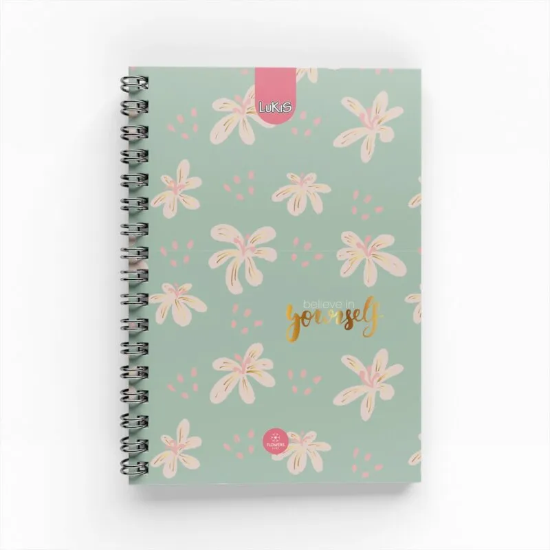 Cuaderno Argollado Flowers para Mujer 5 materias