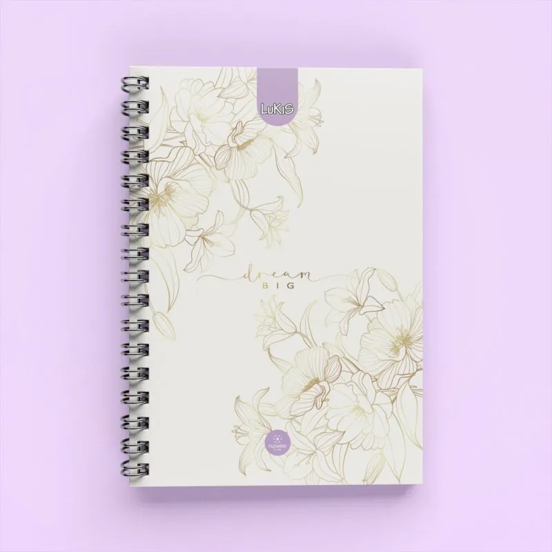 Cuaderno Argollado Flowers para Mujer 5 materias